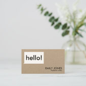 hallo Modern Minimalist Kraft Visitekaartje (Staand voorkant)