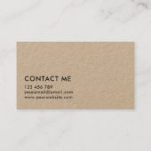 hallo Modern Minimalist Kraft Visitekaartje (Achterkant)