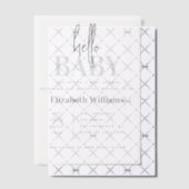 Hallo Modern minimalistisch Baby shower Vellum Uitnodigingen (Offset (Uitnodiging))