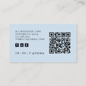 Hallo Modern minimalistisch blauw Visitekaartje (Achterkant)