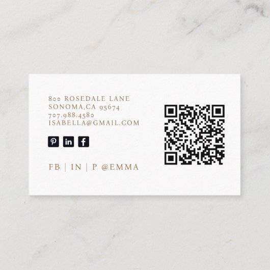 Hallo Modern minimalistisch goud Visitekaartje (Achterkant)