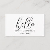 Hallo Modern minimalistisch wit Visitekaartje (Voorkant)