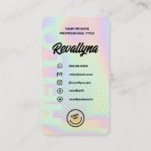 HALLO MODERN MONOGRAM LOGO HOLOGRAPHIC QR VISITEKAARTJE (Achterkant)
