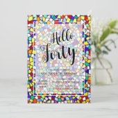 Hallo Modern Mozaïek Kleurrijk Kaart (Staand voorkant)
