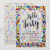 Hallo Modern Mozaïek Kleurrijk Kaart (Voorkant / Achterkant)