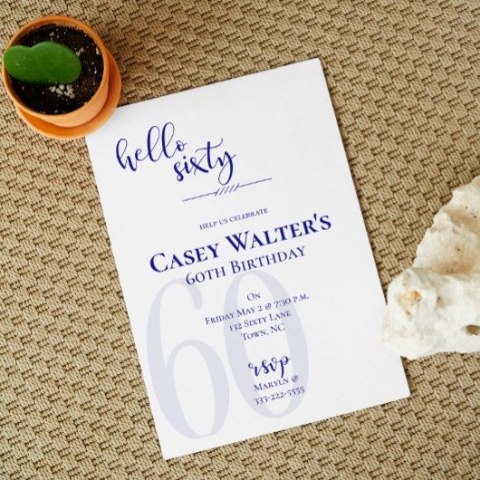 Hallo Modern Navy Blue Kaart