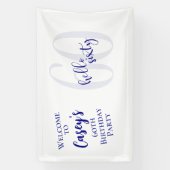 Hallo Modern Navy Blue Spandoek (Verticaal)