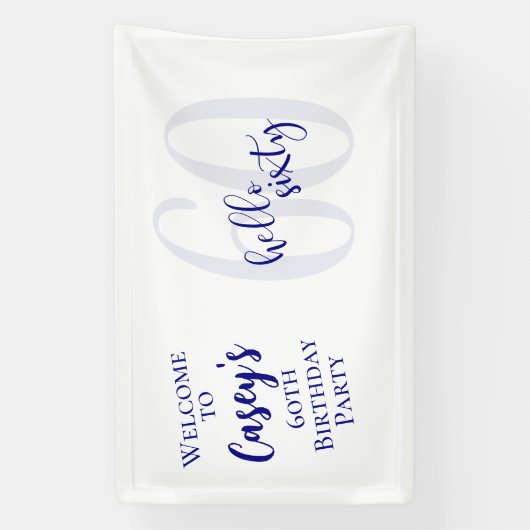 Hallo Modern Navy Blue Spandoek (Verticaal)