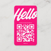 HALLO MODERN QR CODE HOT PINK VISITEKAARTJE (Voorkant)