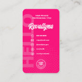 HALLO MODERN QR CODE HOT PINK VISITEKAARTJE (Achterkant)