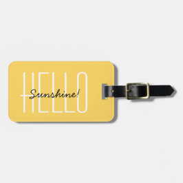 Hallo Modern reizen Sunshine Typography Geel Bagagelabel