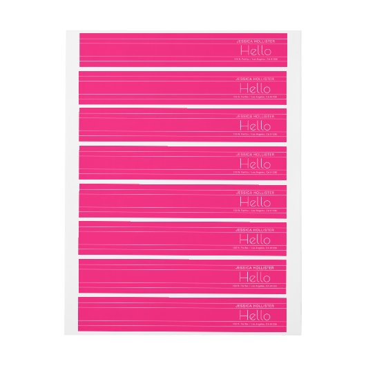 Hallo Modern retouradres "Magenta & White (Vel)