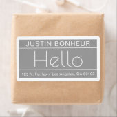 Hallo Modern retouradres w/word " Etiket (Insitu)