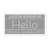 Hallo Modern retouradres w/word " Etiket (Voorkant)
