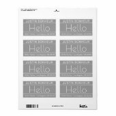 Hallo Modern retouradres w/word " Etiket (Full Sheet)