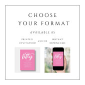 Hallo Modern Roze 50ste verjaardag Kaart