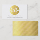 HALLO MODERN SCRIPT Hand getekend vet spot gouden Visitekaartje (Voorkant / Achterkant)