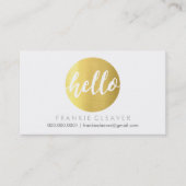 HALLO MODERN SCRIPT Hand getekend vet spot gouden Visitekaartje (Voorkant)
