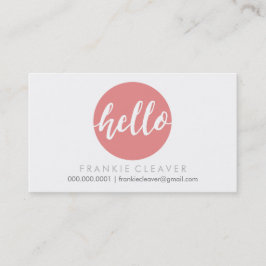 HALLO MODERN SCRIPT Hand getekend vet spot koraal Visitekaartje