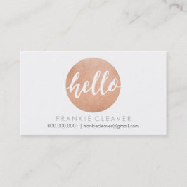 HALLO MODERN SCRIPT Hand getekend vet spot roos go Visitekaartje