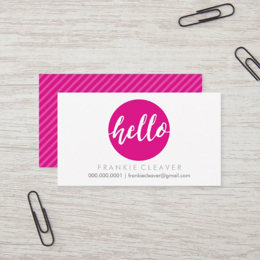 HALLO MODERN SCRIPT Hand getekend vet spot schatti Visitekaartje (Voorkant / Achterkant in situ)