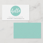 HALLO MODERN SCRIPT Hand getekende vette spot scha Visitekaartje (Voorkant / Achterkant)