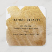 HALLO MODERN SCRIPT Luxe gouden penseelstreek Vierkante Visitekaartje (Achterkant)