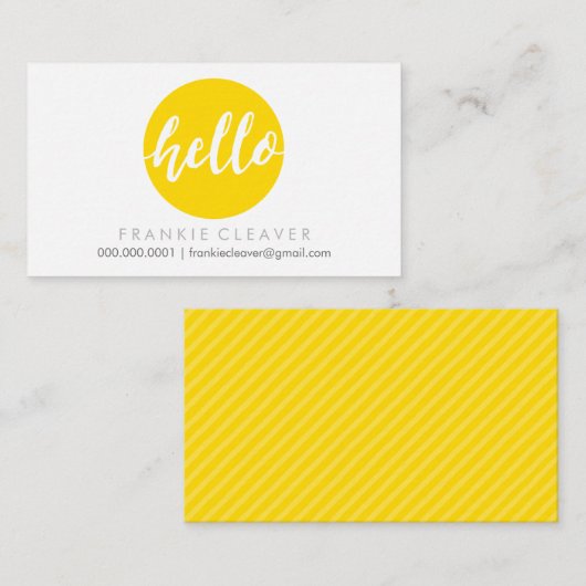 HALLO MODERN SCRIPT met de hand getekende vette vl Visitekaartje (Voorkant / Achterkant)