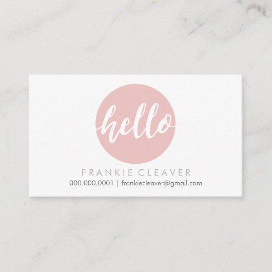 HALLO MODERN SCRIPT met de hand getekende vette vl Visitekaartje (Voorkant)