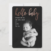 Hallo Modern Simple Baby Geboorteaankondiging Aankondiging (Voorkant)