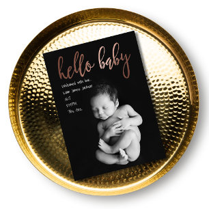 Hallo Modern Simple Baby Geboorteaankondiging Aankondiging