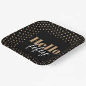 Hallo Modern Zwart 50ste verjaardag Papieren Bordje (Gebogen)