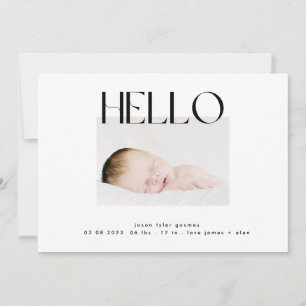 hallo   modern, zwart-wit-minimalistisch aankondiging