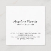 Hallo Modern zwart-wit script typografie Vierkante Visitekaartje (Achterkant)