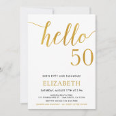 Hallo Moderne 50e verjaardag Kaart (Voorkant)