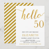 Hallo Moderne 50e verjaardag Kaart (Voorkant / Achterkant)