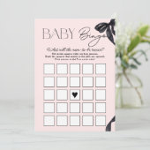 Hallo Moderne Baby Bow Baby shower Baby Bingo Kaar Kaart (Staand voorkant)
