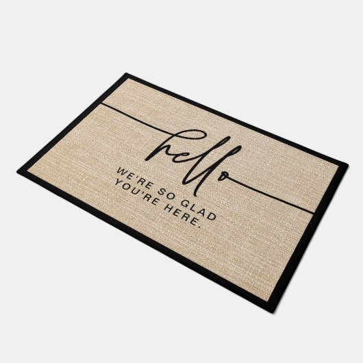 Hallo Moderne boerderij Burlap Deurmat (Schuin)