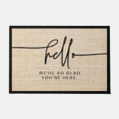 Hallo Moderne boerderij Burlap Deurmat (Voorkant)