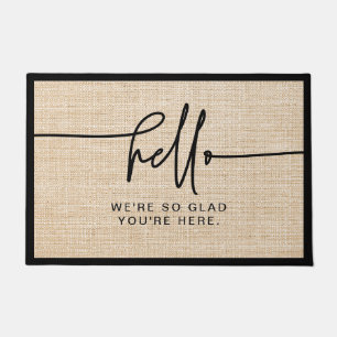 Hallo Moderne boerderij Burlap Deurmat
