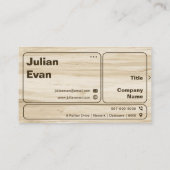 Hallo Moderne Chic Houten Grain Bold Typografie Visitekaartje (Achterkant)