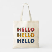 hallo! Moderne Cool Simple Typography Canvas tas (Achterkant)