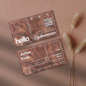 Hallo Moderne Dark Shade Wood Grain Bold Typografi Visitekaartje