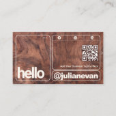 Hallo Moderne Dark Shade Wood Grain Bold Typografi Visitekaartje (Voorkant)