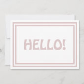 hallo Moderne Eenvoudige Typografie Girly Cute Pin Notitiekaartje (Voorkant)