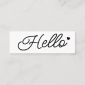hallo | Moderne, eenvoudige witminima Mini Visitekaartje (Voorkant)