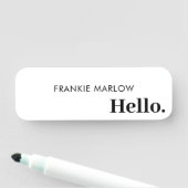 hallo | Moderne, eenvoudige witminima Naamplaatje (In situ)
