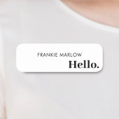 hallo | Moderne, eenvoudige witminima Naamplaatje