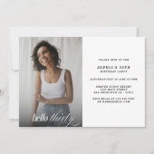 Hallo Moderne elegante foto van dertig jaar Kaart (Voorkant)
