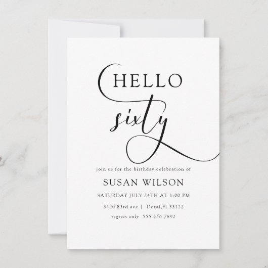 Hallo Moderne elegante kalligrafie Kaart (Voorkant)